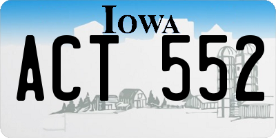 IA license plate ACT552