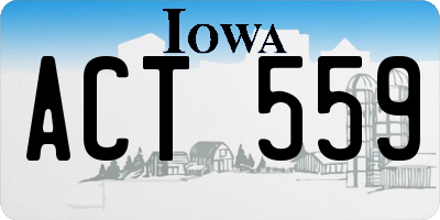 IA license plate ACT559