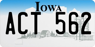 IA license plate ACT562