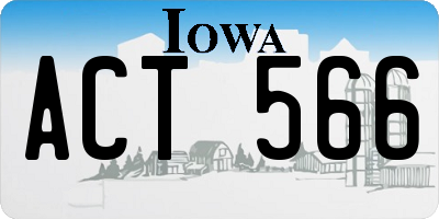 IA license plate ACT566