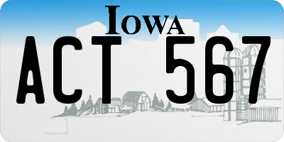 IA license plate ACT567