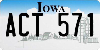 IA license plate ACT571