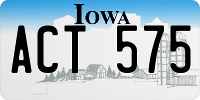 IA license plate ACT575