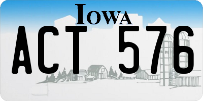 IA license plate ACT576