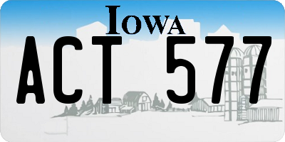IA license plate ACT577