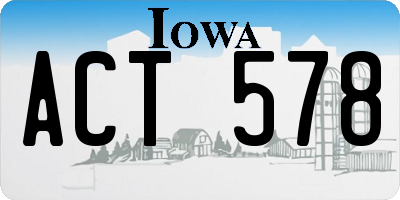 IA license plate ACT578