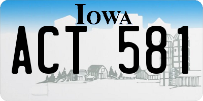 IA license plate ACT581