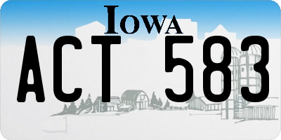 IA license plate ACT583