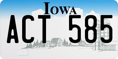 IA license plate ACT585