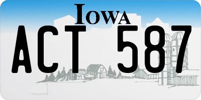 IA license plate ACT587