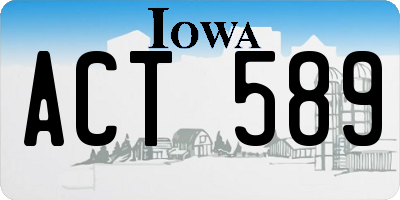 IA license plate ACT589
