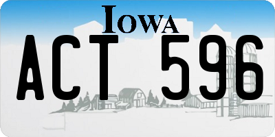 IA license plate ACT596