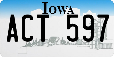 IA license plate ACT597