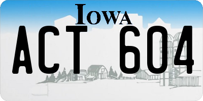 IA license plate ACT604