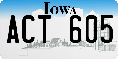 IA license plate ACT605