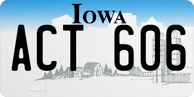 IA license plate ACT606