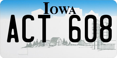 IA license plate ACT608