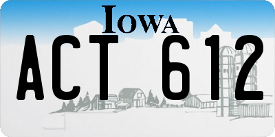 IA license plate ACT612
