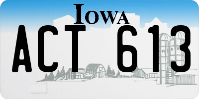 IA license plate ACT613