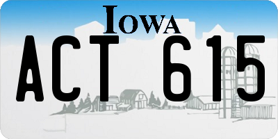 IA license plate ACT615