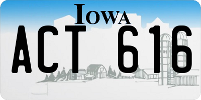 IA license plate ACT616
