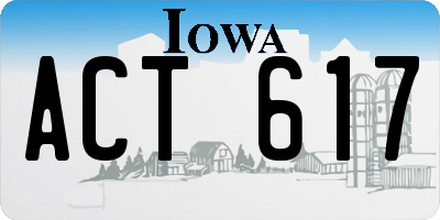 IA license plate ACT617