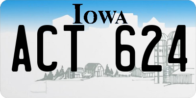 IA license plate ACT624