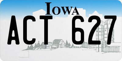 IA license plate ACT627