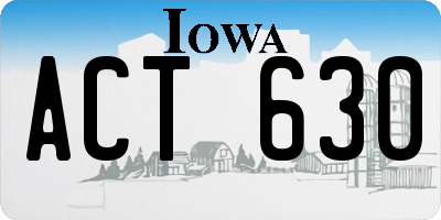 IA license plate ACT630