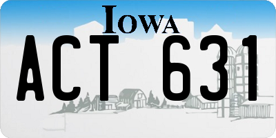IA license plate ACT631