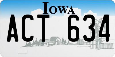 IA license plate ACT634