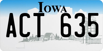 IA license plate ACT635