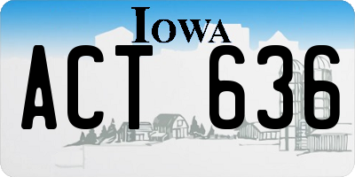 IA license plate ACT636