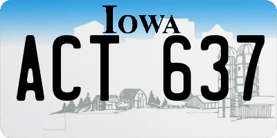 IA license plate ACT637