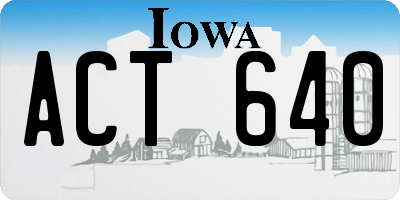 IA license plate ACT640