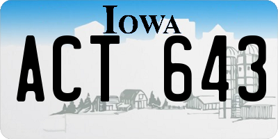 IA license plate ACT643