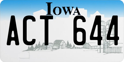 IA license plate ACT644