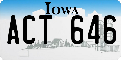 IA license plate ACT646