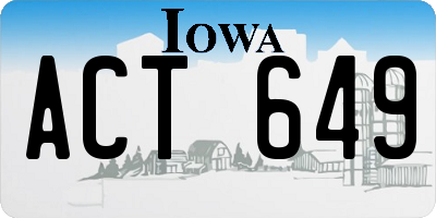 IA license plate ACT649