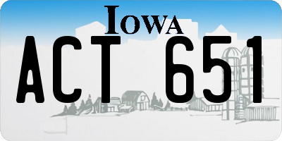 IA license plate ACT651