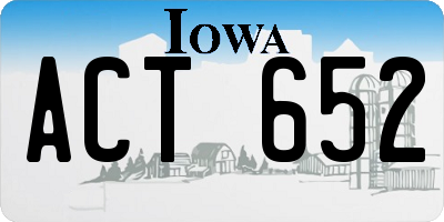 IA license plate ACT652