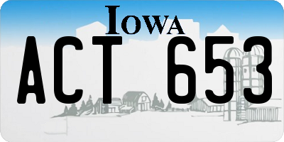IA license plate ACT653