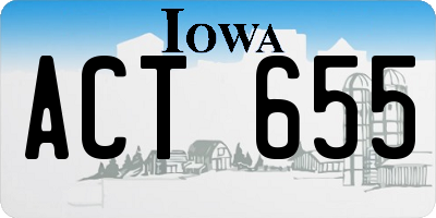 IA license plate ACT655