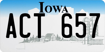 IA license plate ACT657