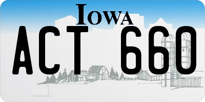 IA license plate ACT660
