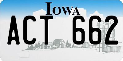 IA license plate ACT662