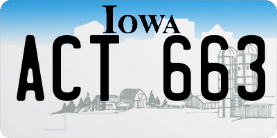 IA license plate ACT663