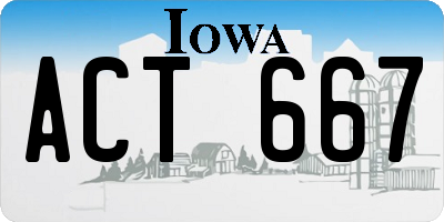 IA license plate ACT667