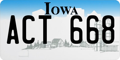 IA license plate ACT668