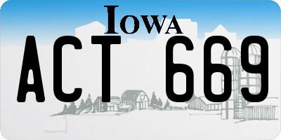 IA license plate ACT669